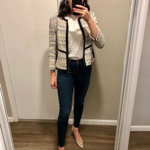 Hinge cropped jacquard jacket